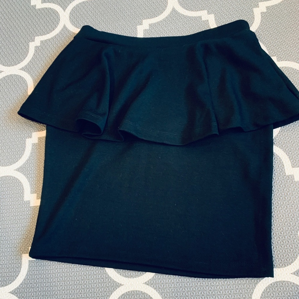 Black layer mini skirt